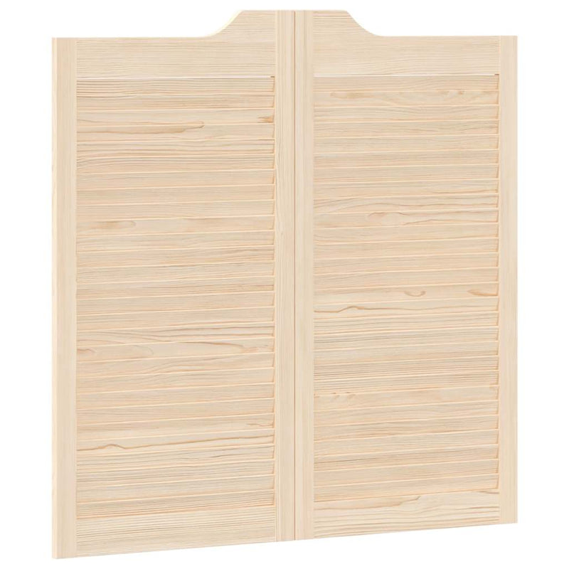 vidaXL tömörfa fenyőfa lengőajtók lamellás kialakítású 2 pár 100x100cm