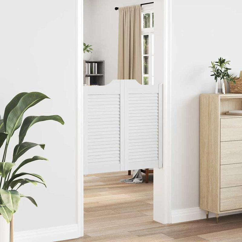 vidaXL fehér lengőajtók lamellás kialakítású 1 pár 80x80 cm