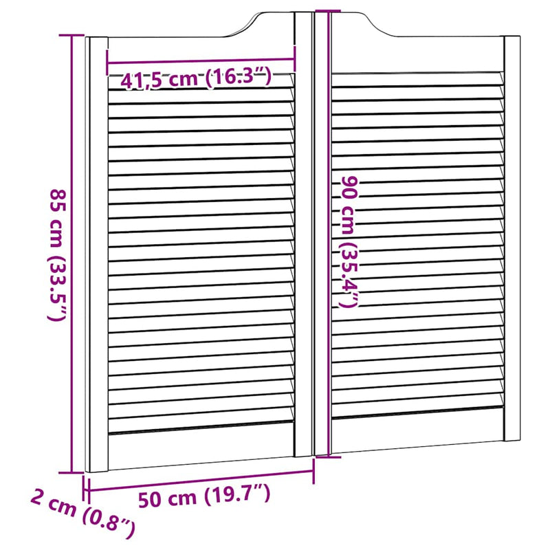 vidaXL fehér lengőajtók lamellás kialakítású 2 pár 90x100 cm