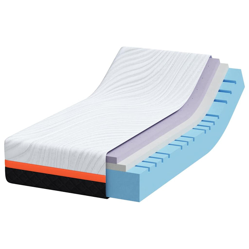 vidaXL Matrac Fehér és Szürke 80 x 160 cm Memóriahab