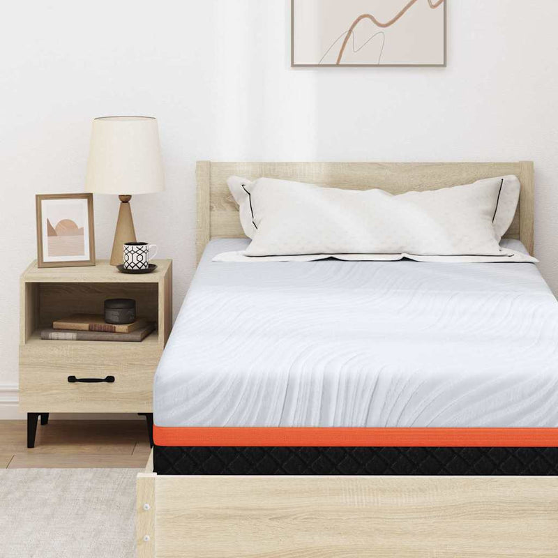 vidaXL Matrac Fehér és Szürke 90 x 190 cm Memóriahab