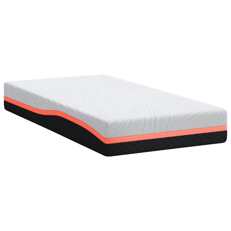 vidaXL Matrac Fehér és Szürke 90 x 200 cm Memóriahab