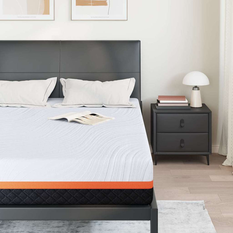 vidaXL Matrac Fehér és Szürke 140 x 190 cm Memóriahab