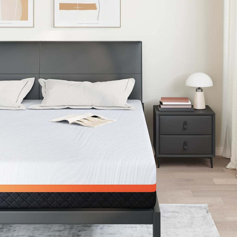 vidaXL Matrac Fehér és Szürke 200 x 200 cm Memóriahab