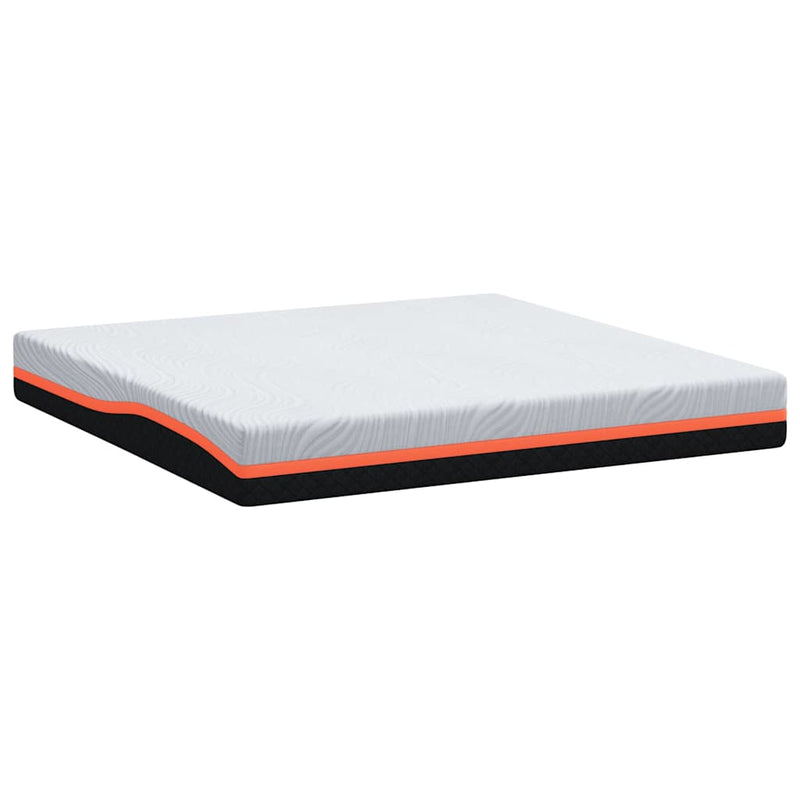 vidaXL Matrac Fehér és Szürke 200 x 200 cm Memóriahab