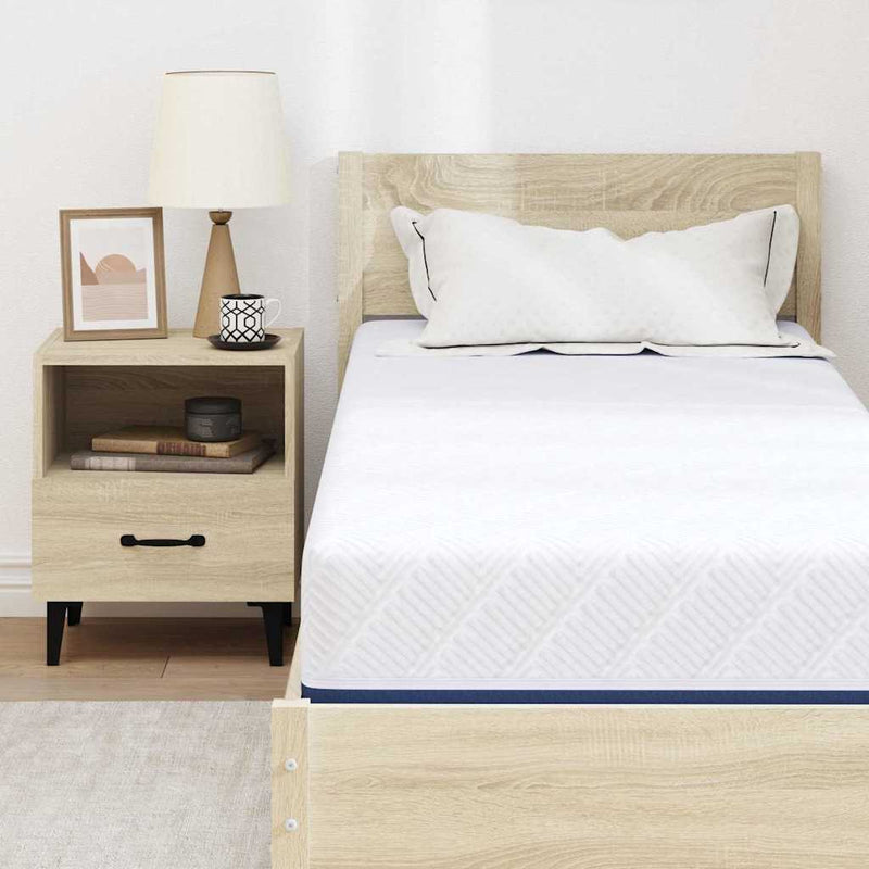 vidaXL Matrac Fehér és kék 80 x 200 cm Gél Memóriahab