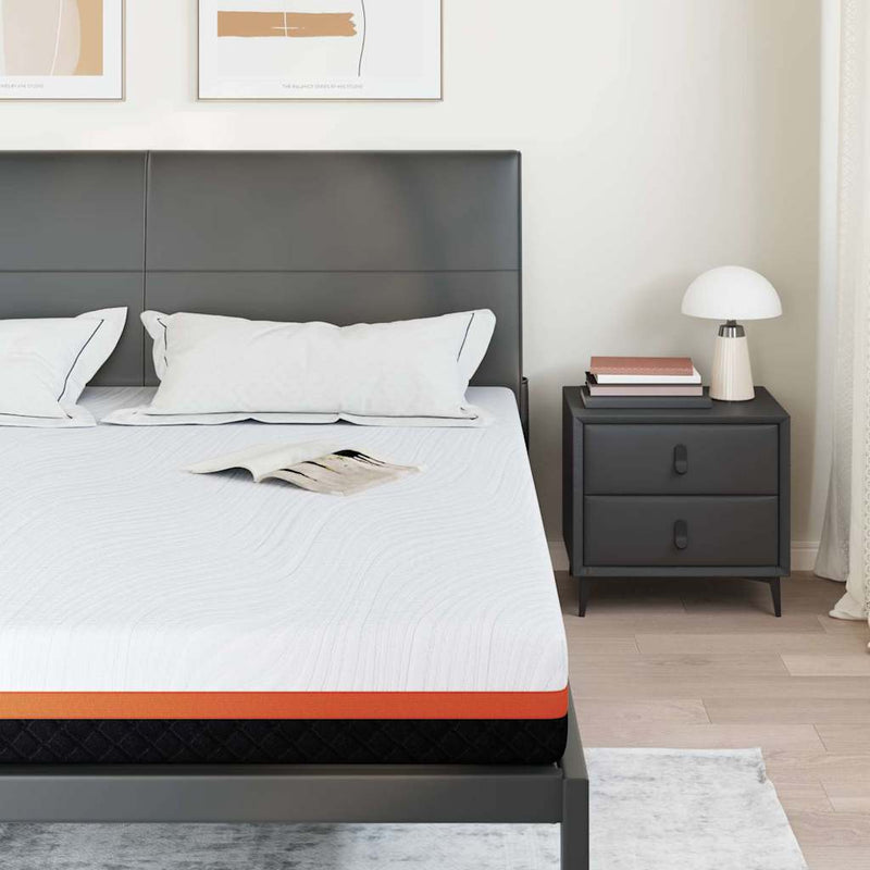 vidaXL Matrac Fehér és Szürke 200 x 200 cm Gél Memóriahab