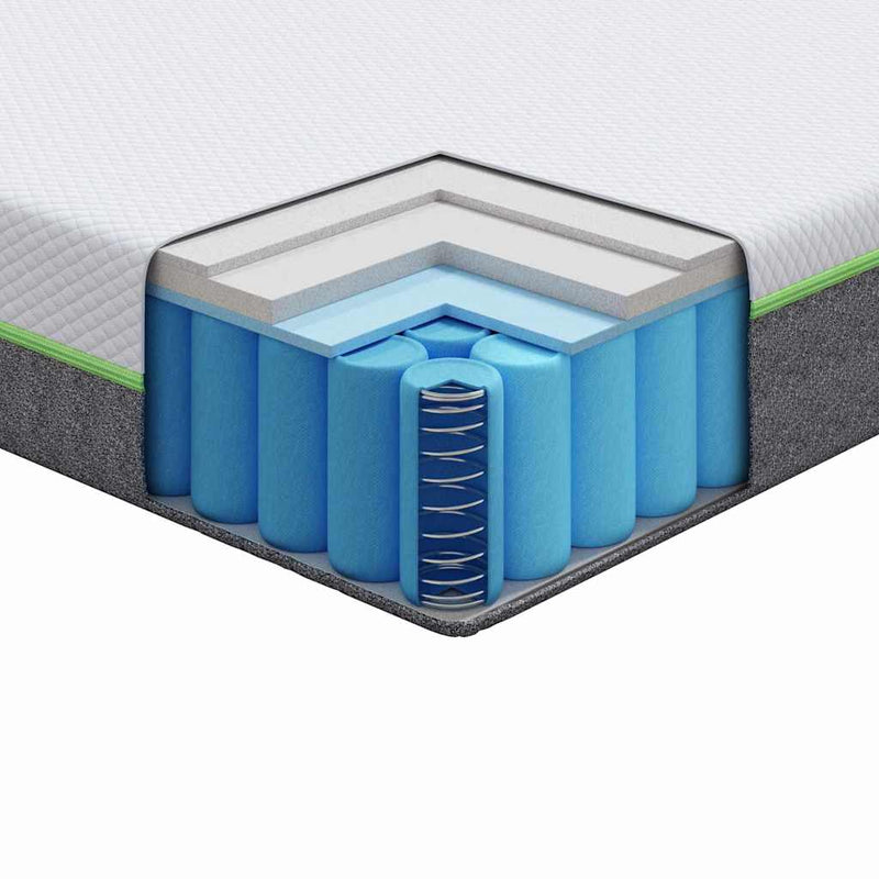 vidaXL Matrac Fehér és Szürke 70 x 200 cm Zsebmátrac
