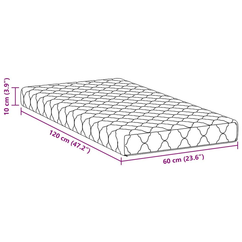 vidaXL Matrac kókuszréteggel Fehér 120 x 60 cm PU hab