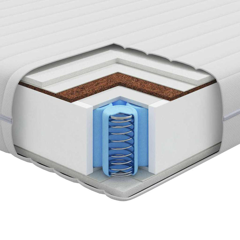 vidaXL Matrac kókuszréteggel Fehér 140 x 200 cm Zsebmátrac