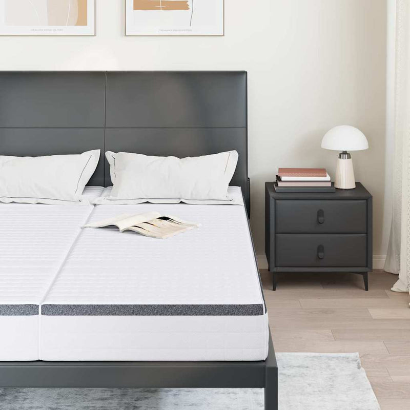 vidaXL Matrac 2 pcs Fehér és Szürke 70 x 200 cm Bonell Rugó