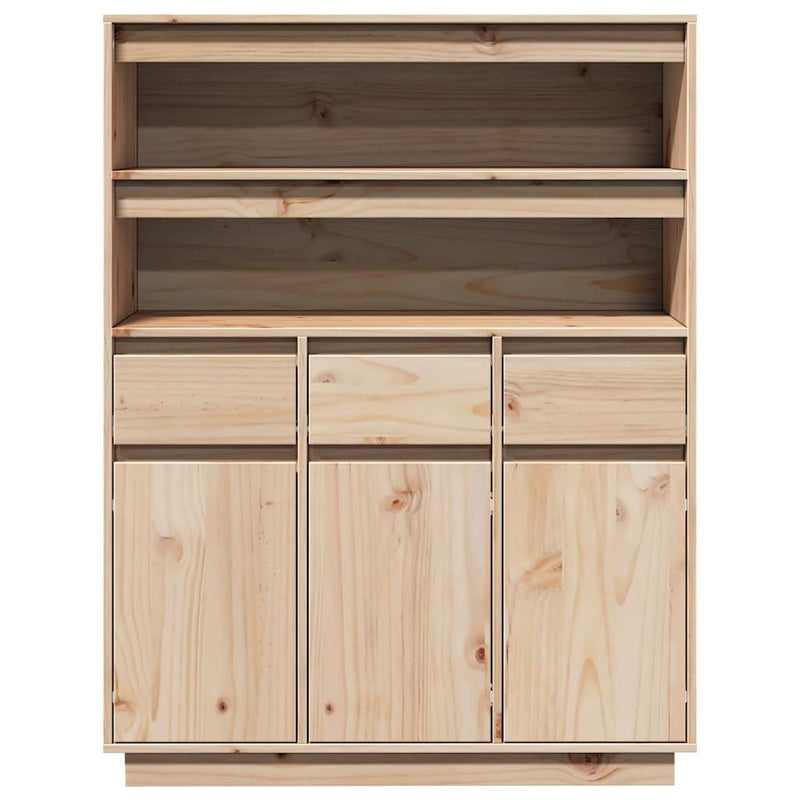 vidaXL tömör fenyőfa magasszekrény 89x34x116,5 cm