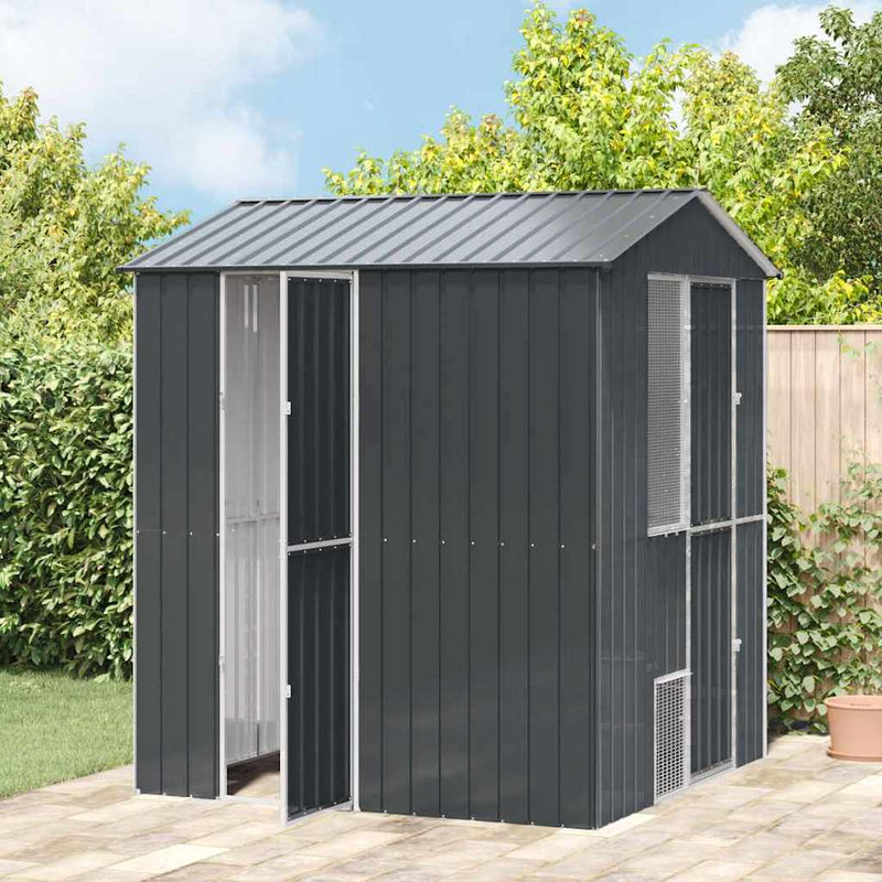 vidaXL Madár kalitka Antracit 215 x 210 x 247 cm Horganyzott acél