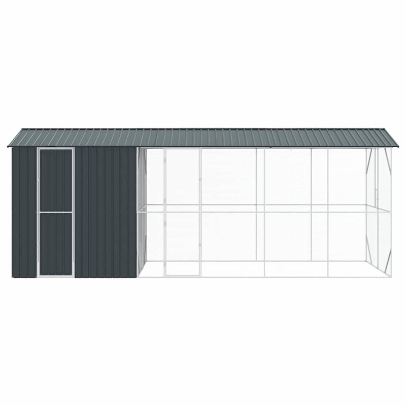 vidaXL Madár kalitka Antracit 645 x 208 x 247 cm Horganyzott acél