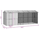 vidaXL Madár kalitka Antracit 645 x 208 x 247 cm Horganyzott acél