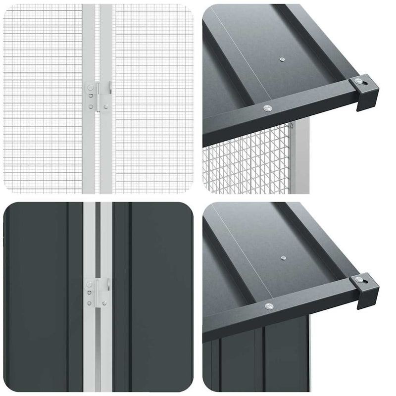 vidaXL Madár kalitka Antracit 860 x 208 x 247 cm Horganyzott acél