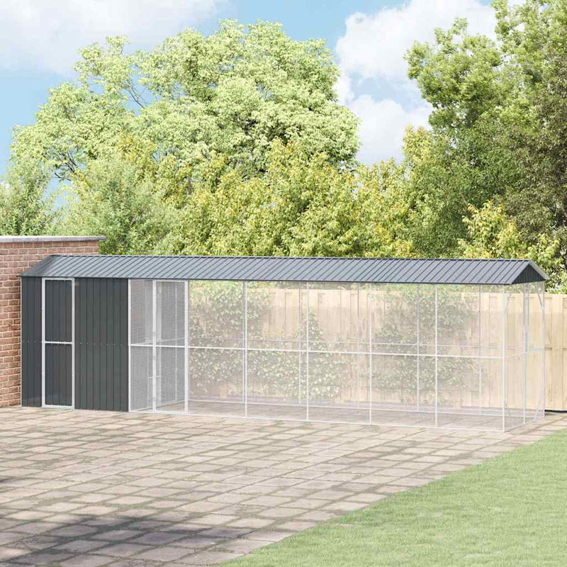 vidaXL Madár kalitka Antracit 860 x 208 x 247 cm Horganyzott acél