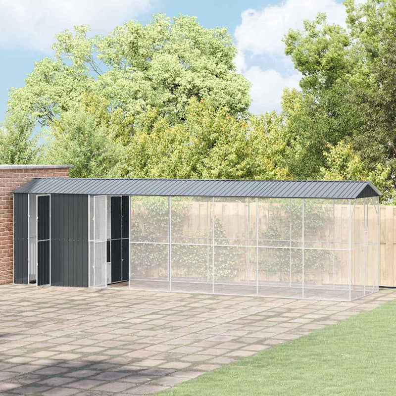 vidaXL Madár kalitka Antracit 860 x 208 x 247 cm Horganyzott acél