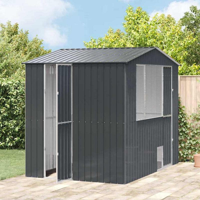 vidaXL Madár kalitka Antracit 215 x 310 x 247 cm Horganyzott acél