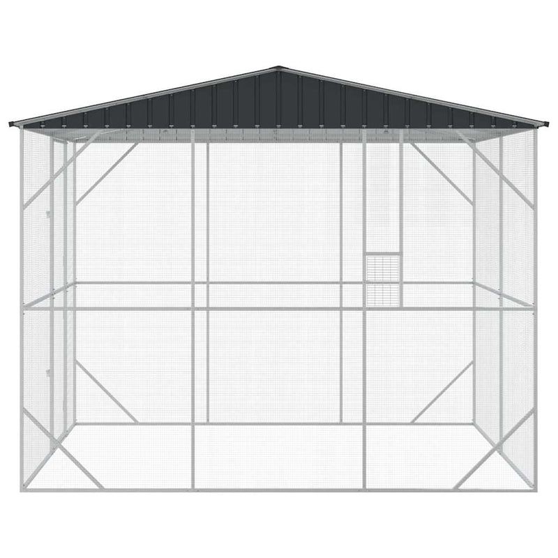 vidaXL Madár kalitka Antracit 227 x 310 x 247 cm Horganyzott acél