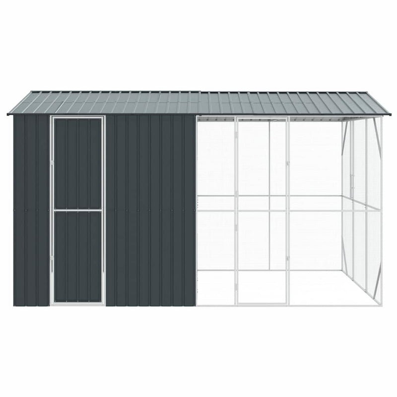 vidaXL Madár kalitka Antracit 430 x 310 x 247 cm Horganyzott acél