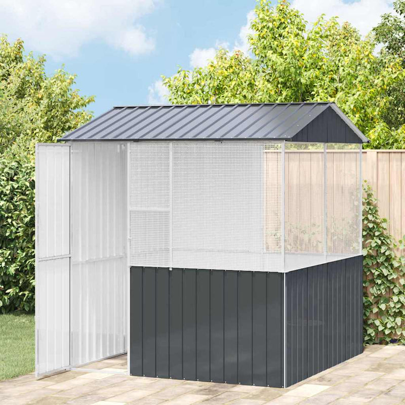 vidaXL Madár kalitka Antracit 215 x 209 x 230 cm Horganyzott acél