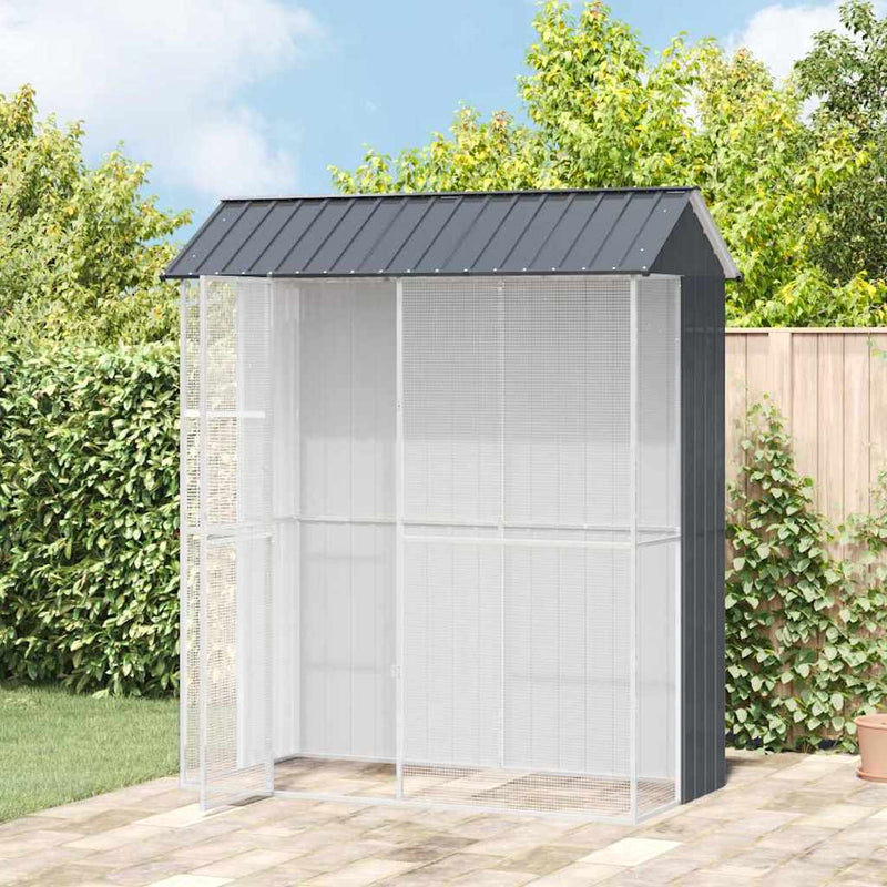 vidaXL Madár kalitka Antracit 215 x 110 x 247 cm Horganyzott acél
