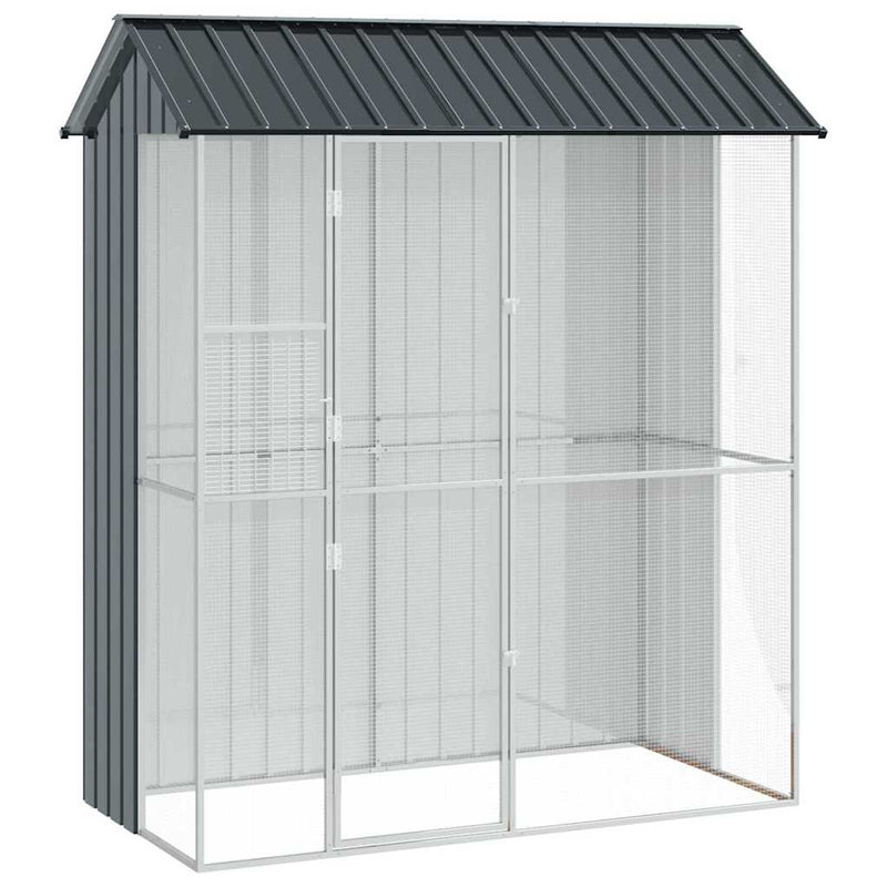 vidaXL Madár kalitka Antracit 215 x 110 x 247 cm Horganyzott acél