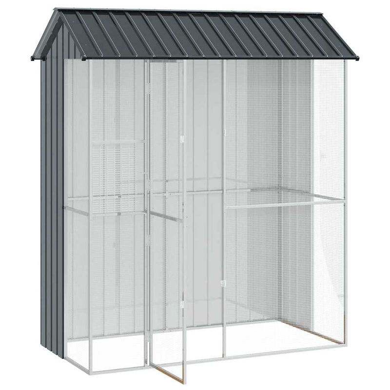 vidaXL Madár kalitka Antracit 215 x 110 x 247 cm Horganyzott acél