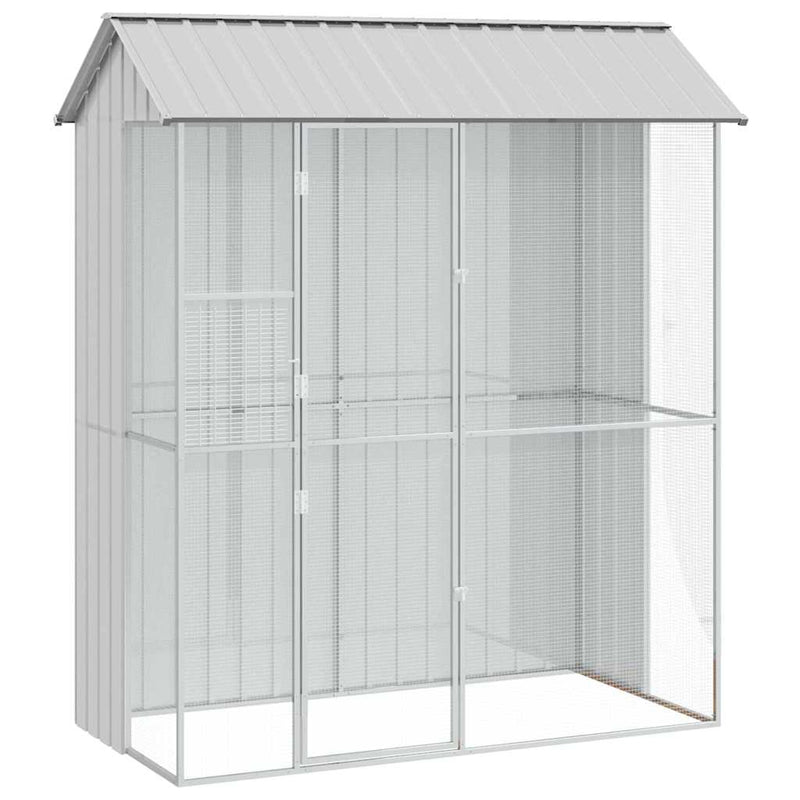 vidaXL Madár kalitka Szürke 215 x 110 x 247 cm Horganyzott acél