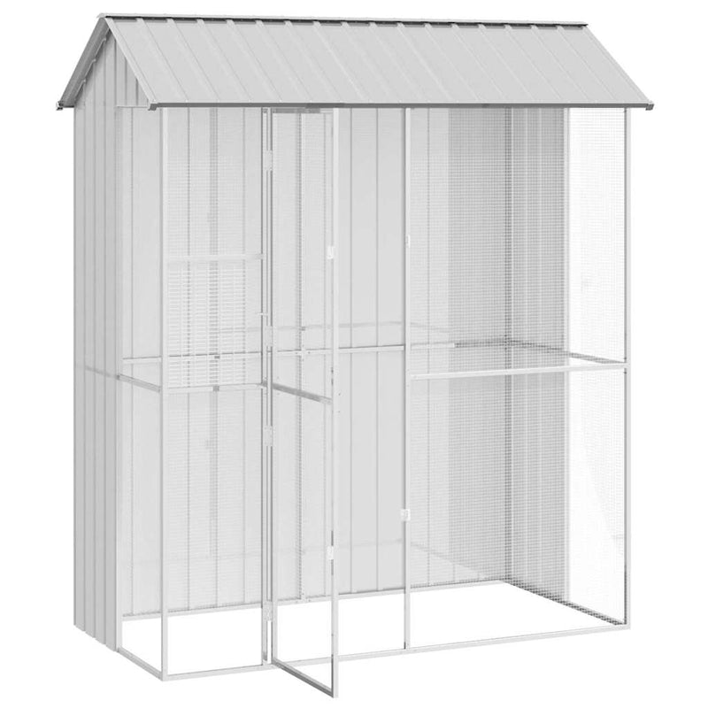 vidaXL Madár kalitka Szürke 215 x 110 x 247 cm Horganyzott acél