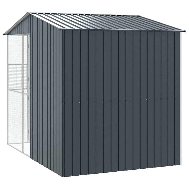 vidaXL Madár kalitka Antracit 215 x 310 x 247 cm Horganyzott acél