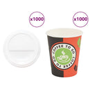 vidaXL 1000 db papír kávéscsészék fedővel 8oz 240ml