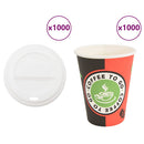 vidaXL 1000 db papír kávéscsészék fedővel 4oz 100ml