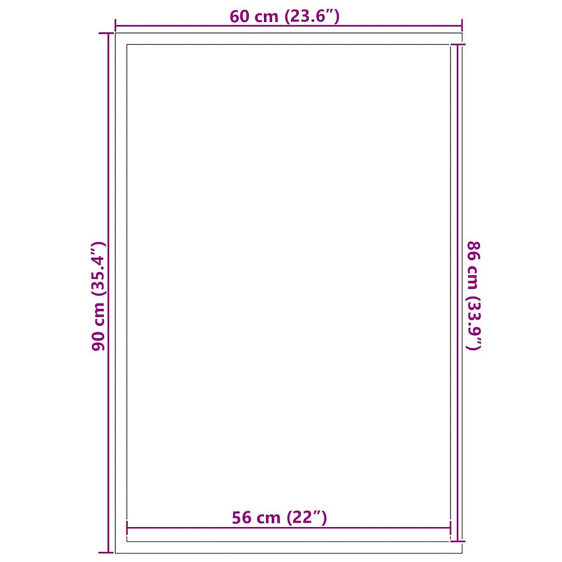 vidaXL lábtörlő kék 60x90 cm