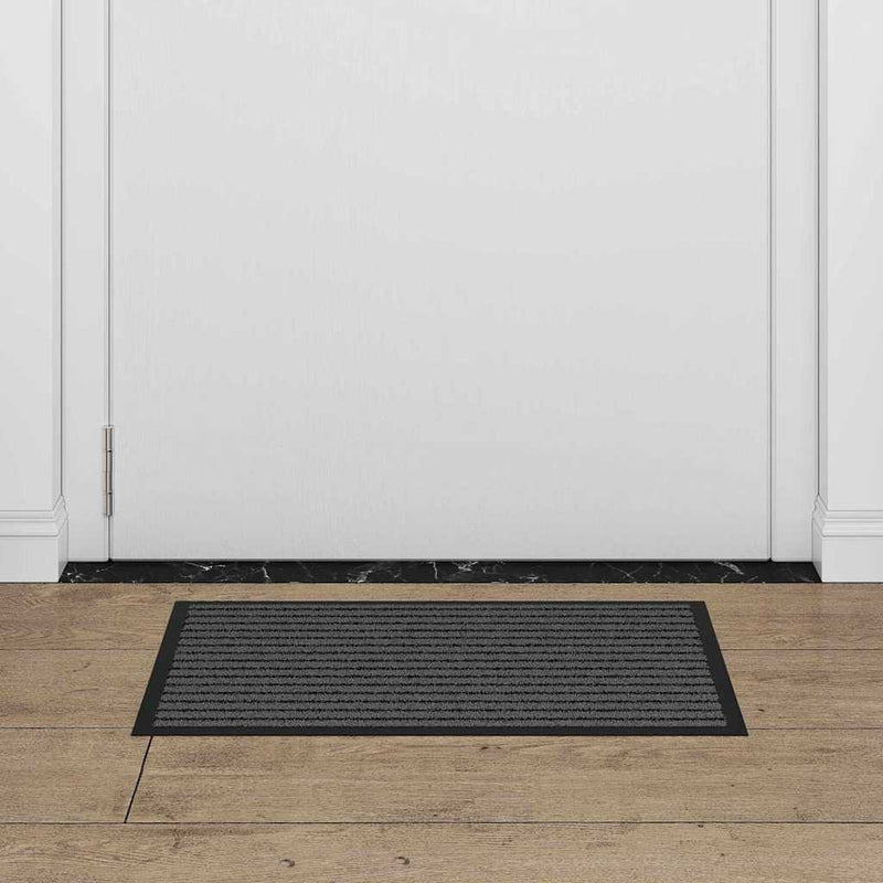 vidaXL Ajtószőnyeg Fekete és Szürke 40 x 60 cm Polipropilén és PVC