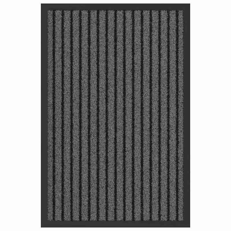 vidaXL Ajtószőnyeg Fekete és Szürke 40 x 60 cm Polipropilén és PVC