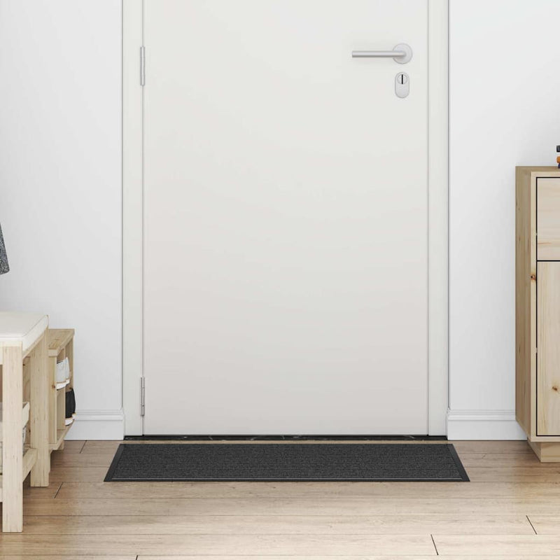 vidaXL Ajtószőnyeg Fekete és Szürke 60 x 90 cm Polipropilén és PVC