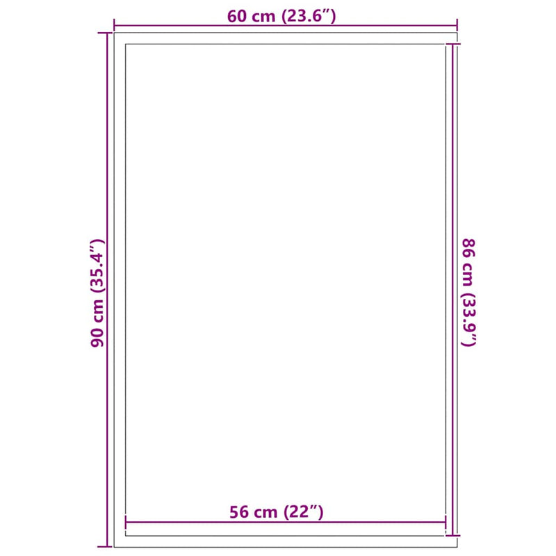 vidaXL Ajtószőnyeg Fekete és Szürke 60 x 90 cm Polipropilén és PVC