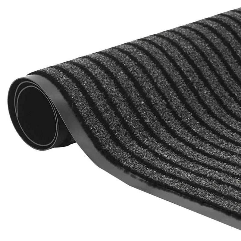 vidaXL Ajtószőnyeg Fekete és Szürke 60 x 150 cm Polipropilén és PVC