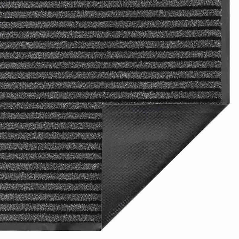 vidaXL Ajtószőnyeg Fekete és Szürke 60 x 150 cm Polipropilén és PVC