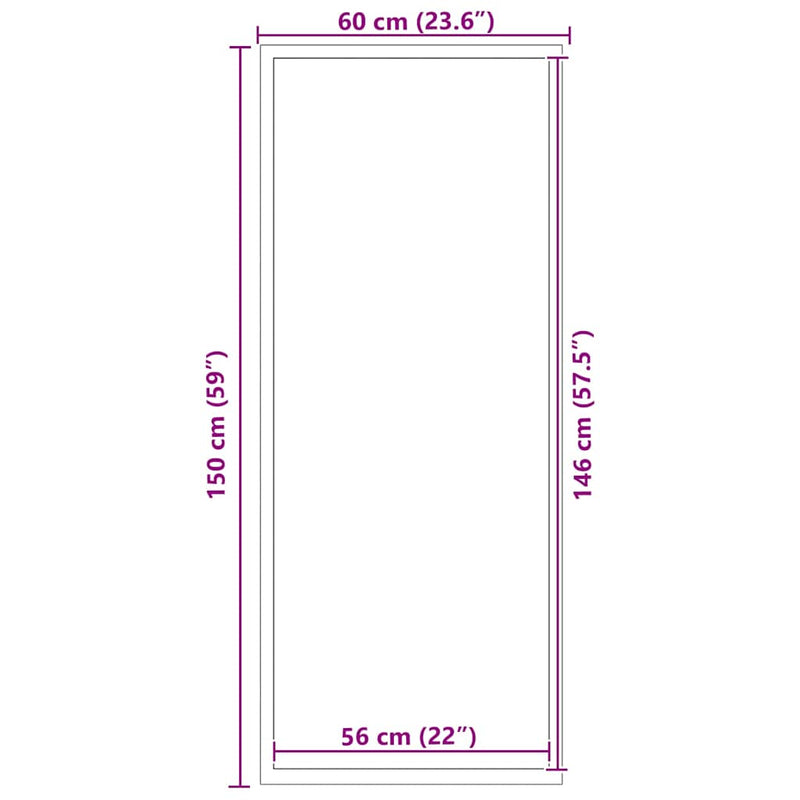 vidaXL Ajtószőnyeg Fekete és Szürke 60 x 150 cm Polipropilén és PVC