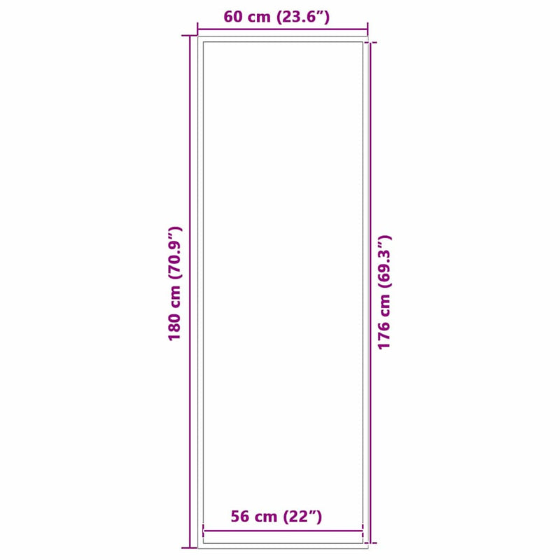 vidaXL Ajtószőnyeg Fekete és Szürke 60 x 180 cm Polipropilén és PVC