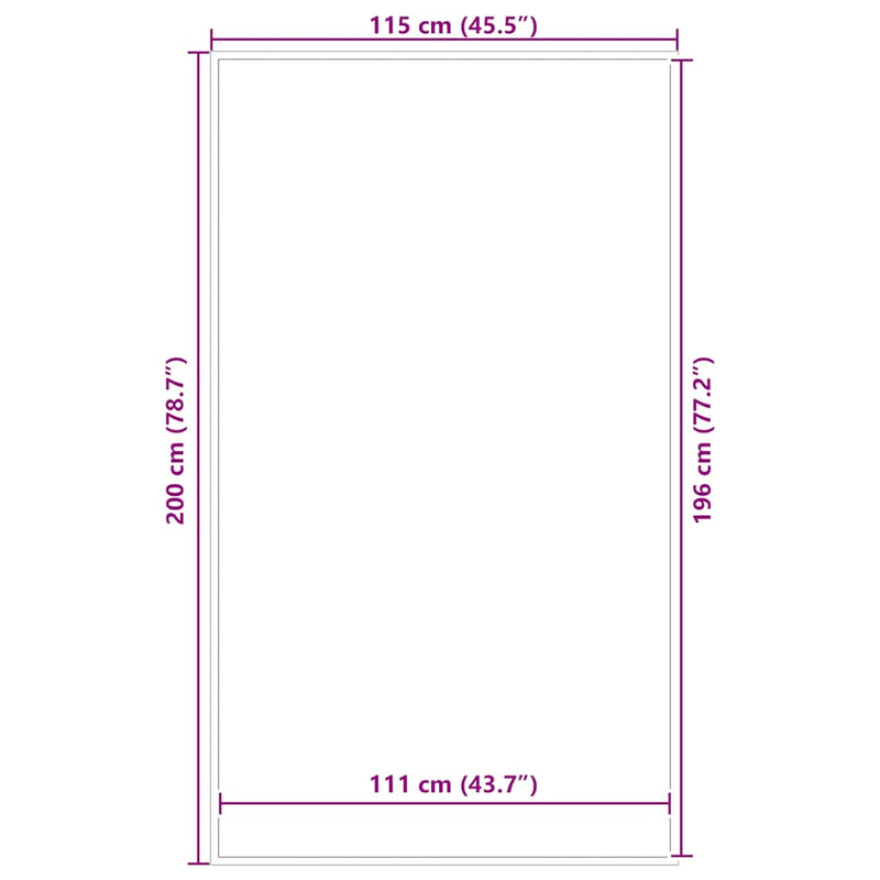 vidaXL lábtörlő csíkos fekete és szürke 115x200 cm