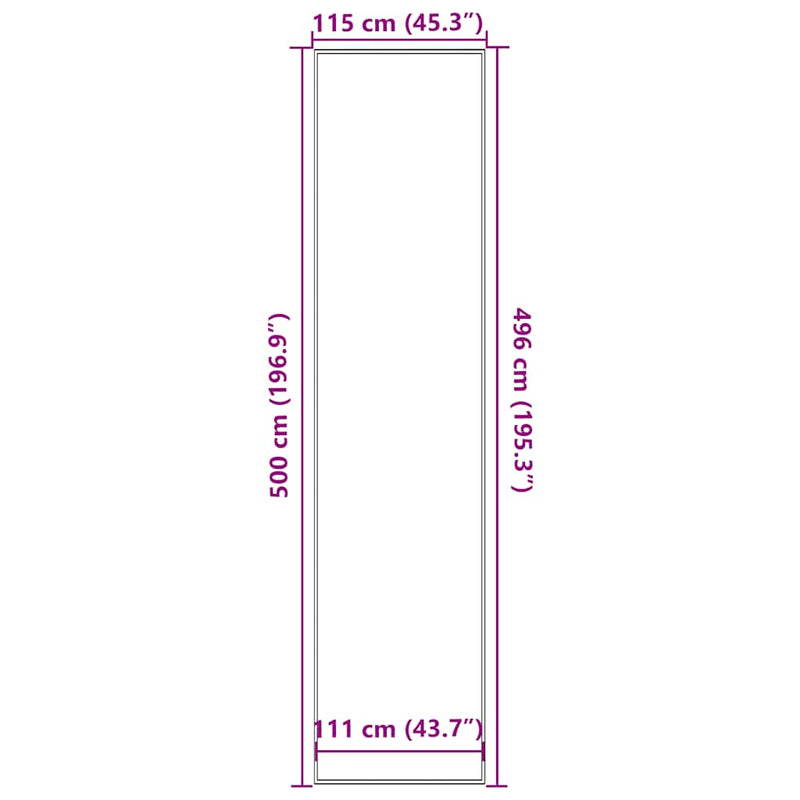 vidaXL lábtörlő csíkos fekete és szürke 115x500 cm