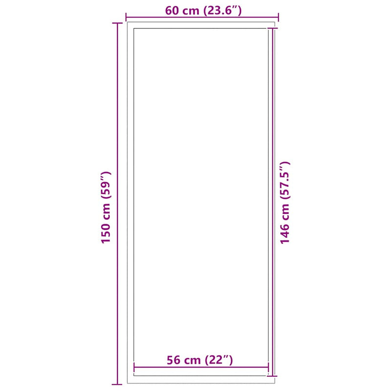 vidaXL fekete lábtörlő 60x150 cm