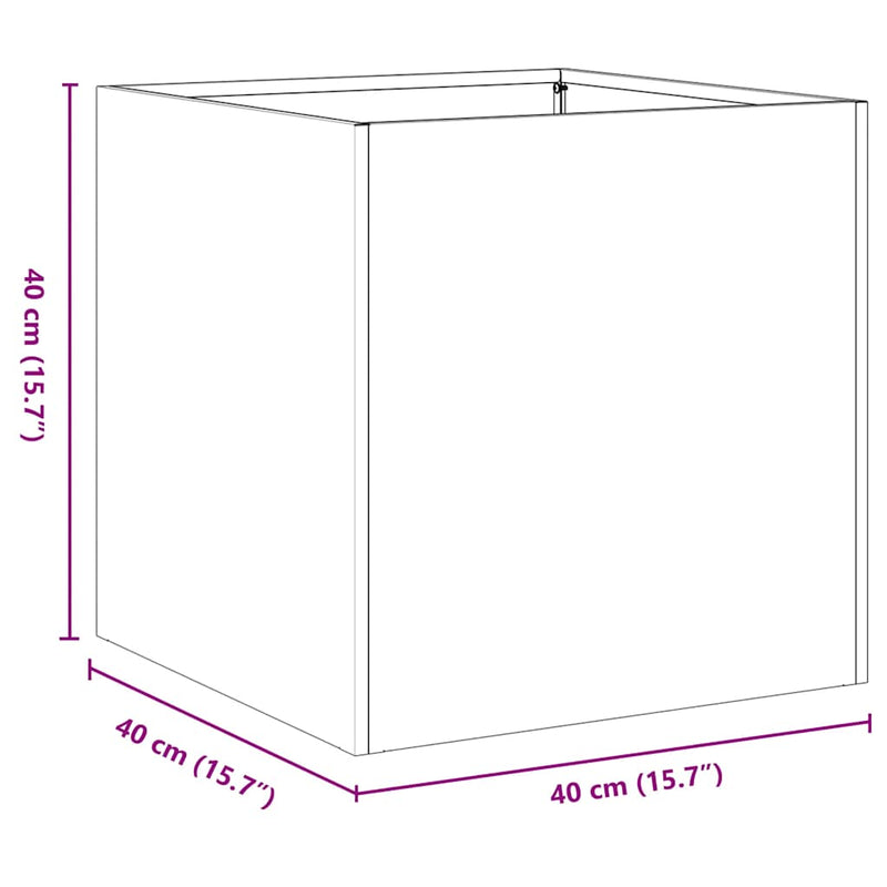 vidaXL ültető rozsdás 40x40x40 cm időjárásálló acélból
