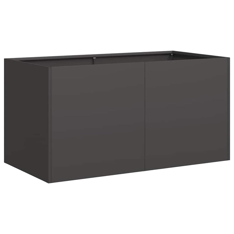 vidaXL fekete hidegen hengerelt acél növénytartó 80x40x40 cm