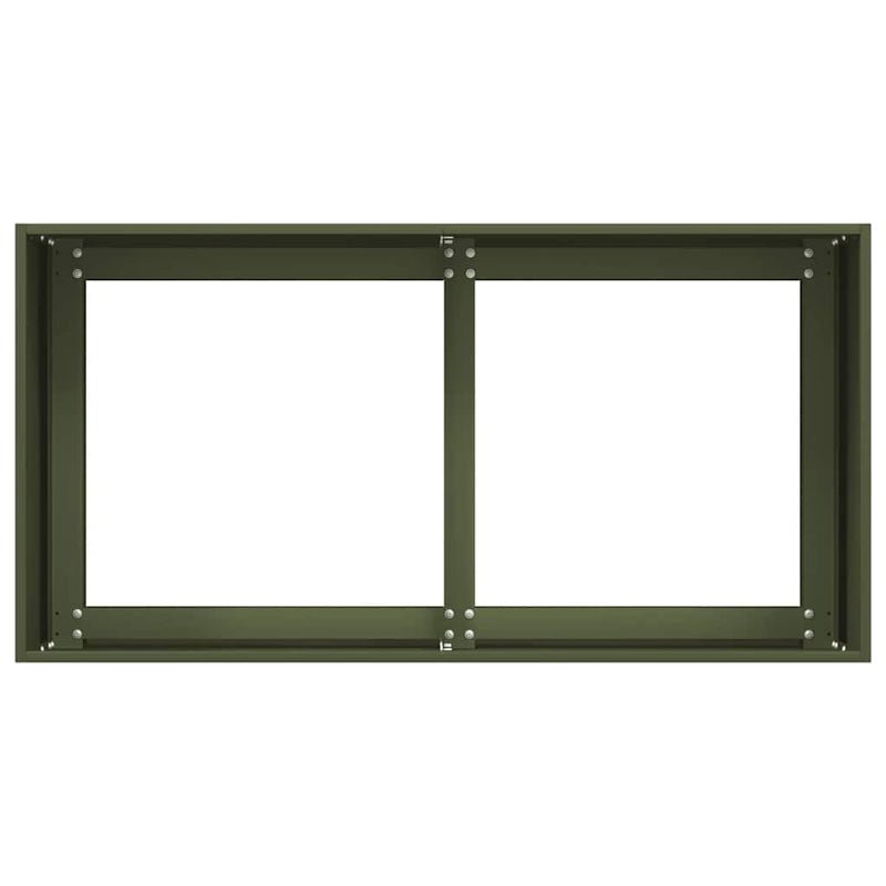 vidaXL növénytartó olívazöld 80x40x40 cm hidegen hengerelt acél