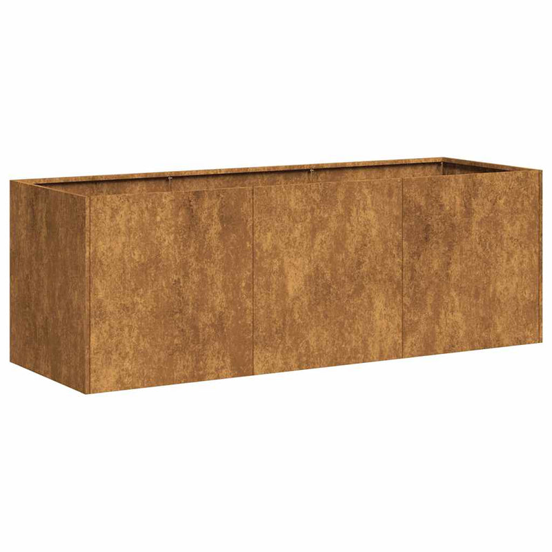 vidaXL növénytartó rozsdás 120x40x40 cm időjárásálló acélból